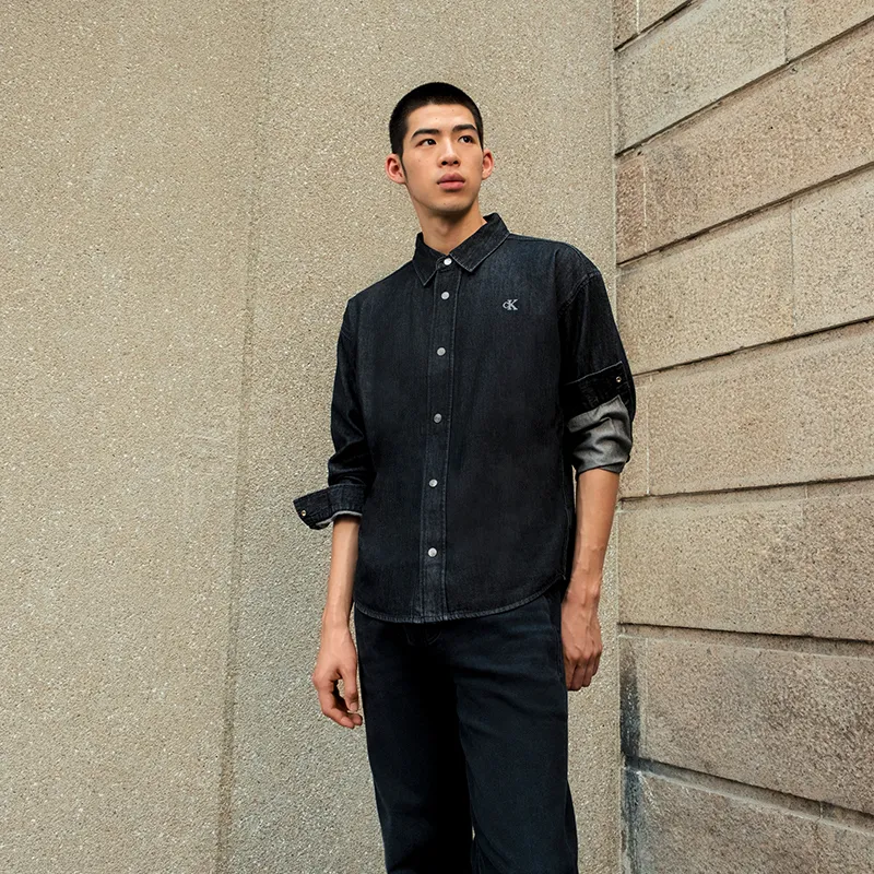 CALVIN KLEIN Shirt Men's Denim Black-1