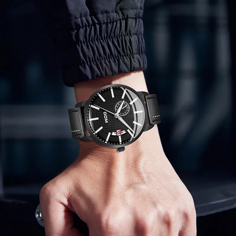 DOM Mechanical Movement Watch Men's Watches Black Dial-4
