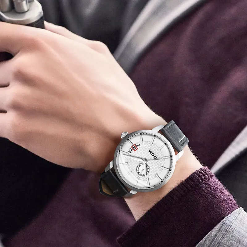 DOM Mechanical Movement Watch Men's Watches Black Dial-7