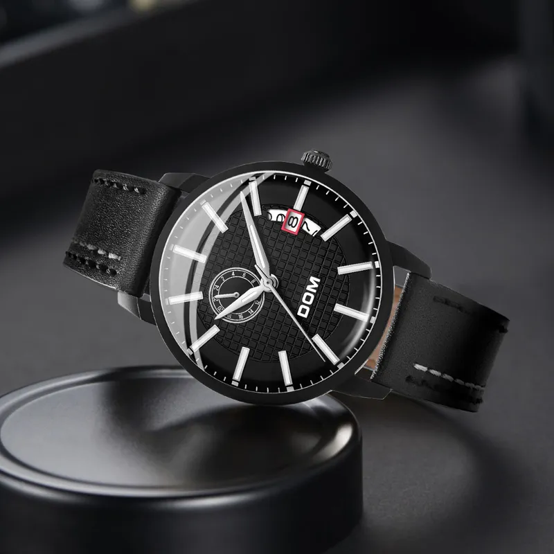 DOM Mechanical Movement Watch Men's Watches Black Dial-12