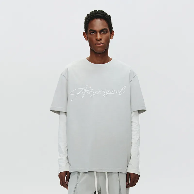 Atry Flower Body LOGO Series T Shirt Unisex Gray-5