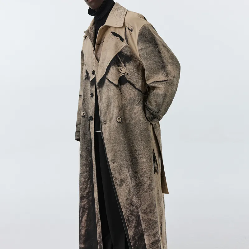 Atry Trench Coats Unisex Coffee-6
