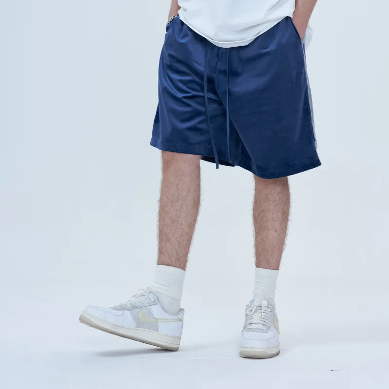 Atry Casual Shorts Unisex Velour Blue-3