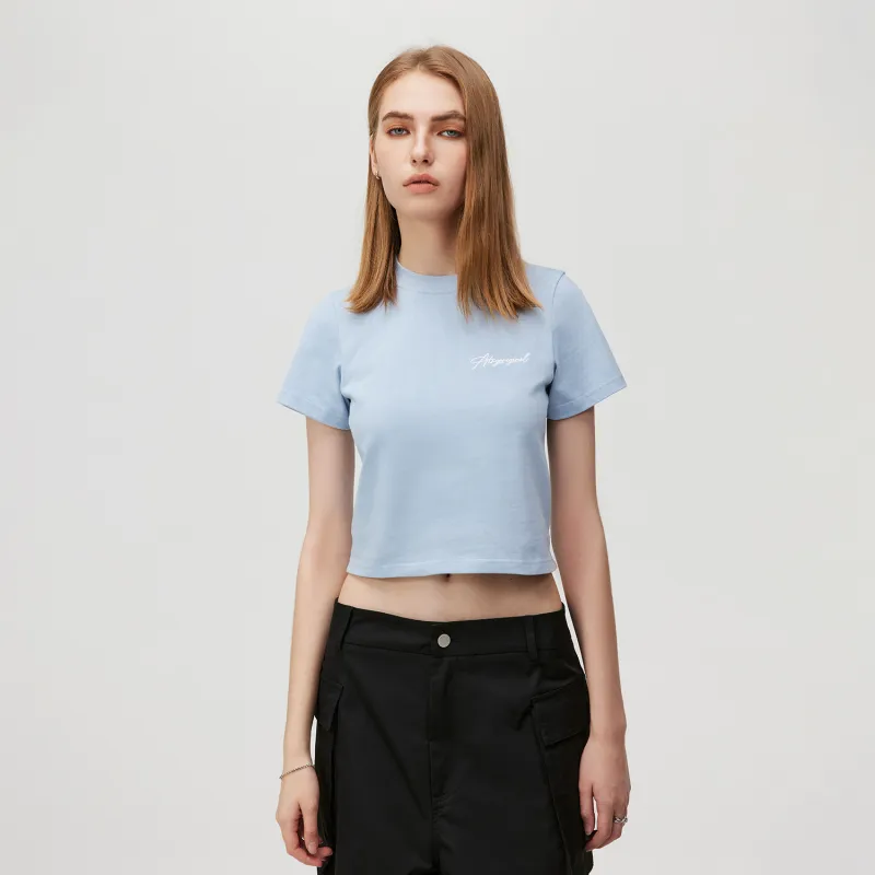 Atry Flower Body LOGO Series Drop Shoulder Sleeve T Shirt Women's-14