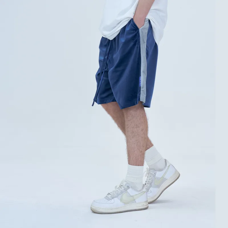 Atry Casual Shorts Unisex Velour Blue-4
