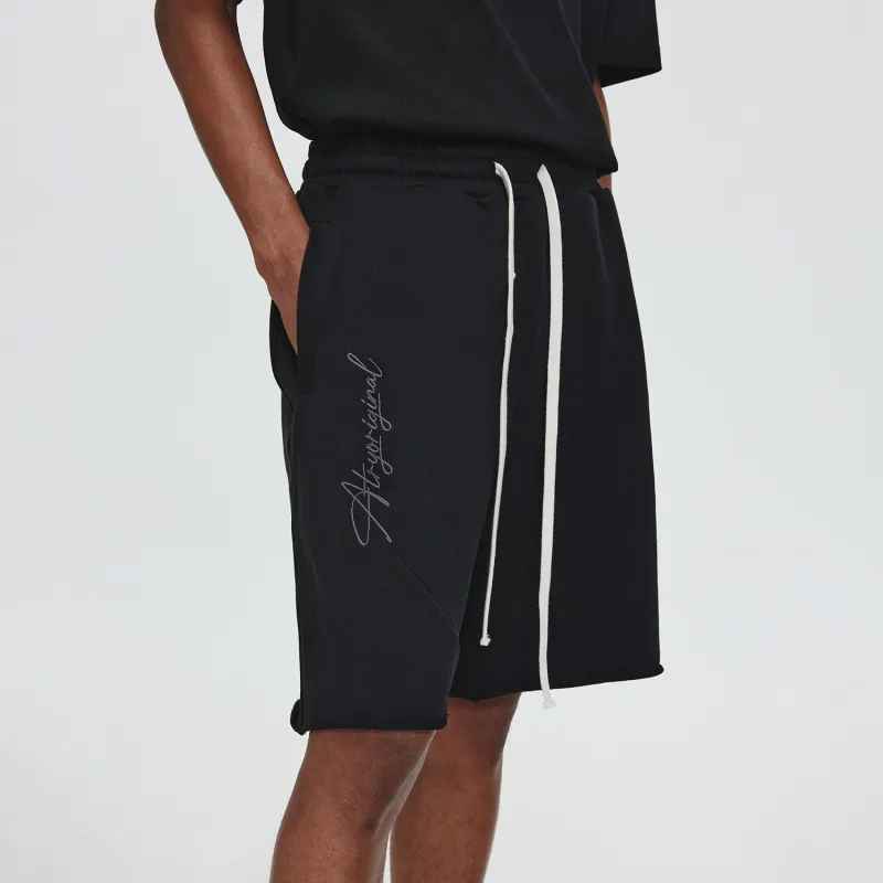 Atry Flower Body LOGO Series Casual Shorts Unisex Black-5
