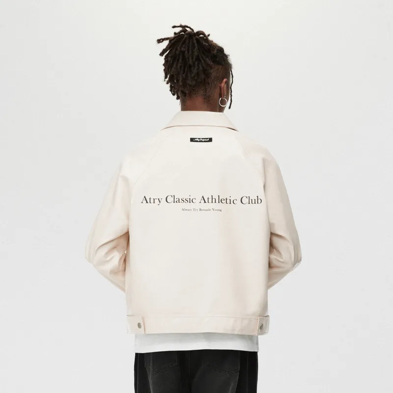 Atry Alphabet Slogan Series Leather Jacket Unisex-5