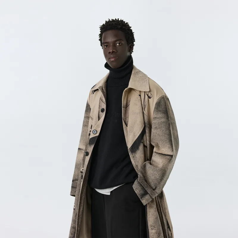 Atry Trench Coats Unisex Coffee-5