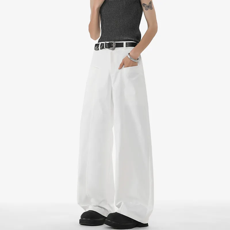 LUYUSHANYU Casual Pants Unisex White-2