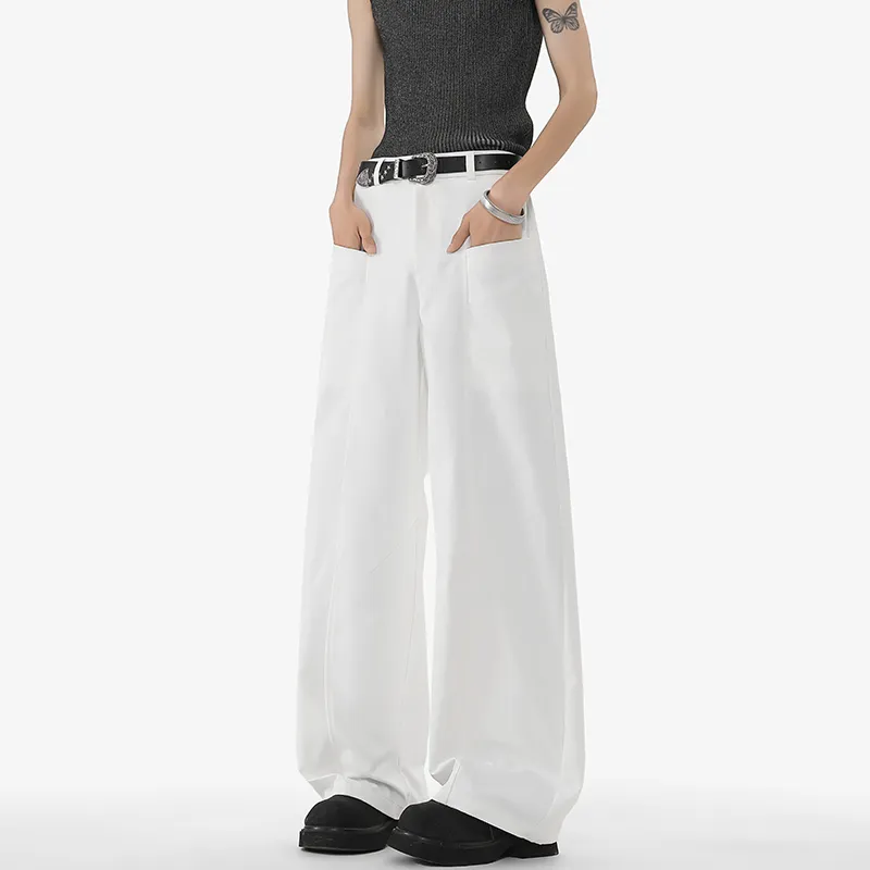 LUYUSHANYU Casual Pants Unisex White-4