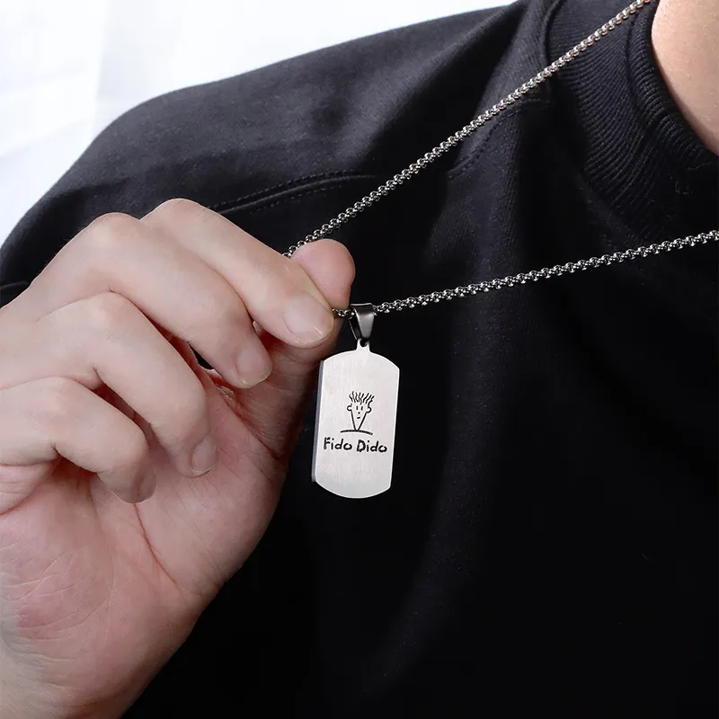 FIDO DIDO Stainless Steel Necklace Minimalist Style Versatile Trendy Accessories For Students Unisex-2