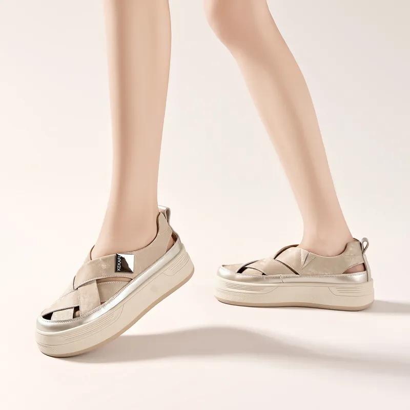 KEKAFU Height Increasing Low Top Casual Shoes Women's-7