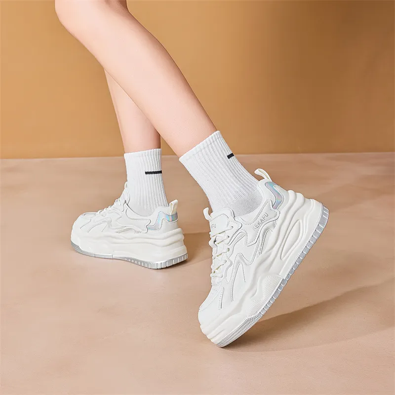 KEKAFU Anti Slip Wear Resistant Low Top Chunky Sneakers Women's-7