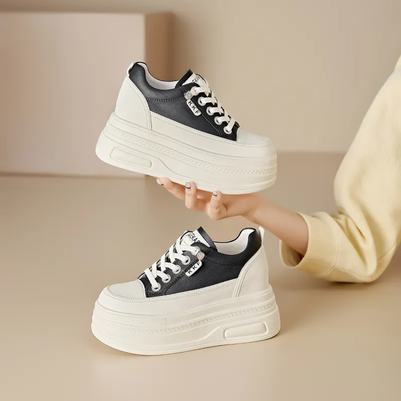 KEKAFU Cushioning Support Height Increasing Low-Top Casual Shoes Women's-16
