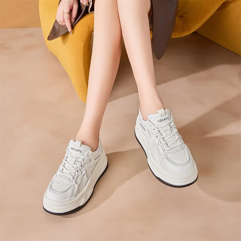 KEKAFU Anti Slip Wear Resistant Low Top Chunky Sneakers Women's-13