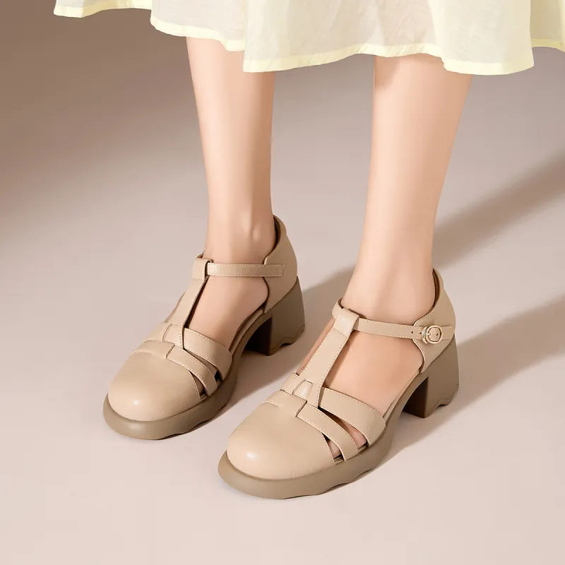 KEKAFU Chunky Heel High Heels 6cm Women's-18