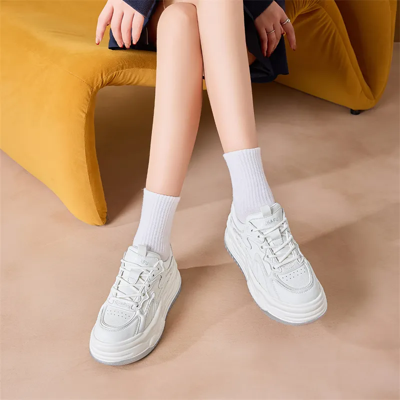 KEKAFU Anti Slip Wear Resistant Low Top Chunky Sneakers Women's-5