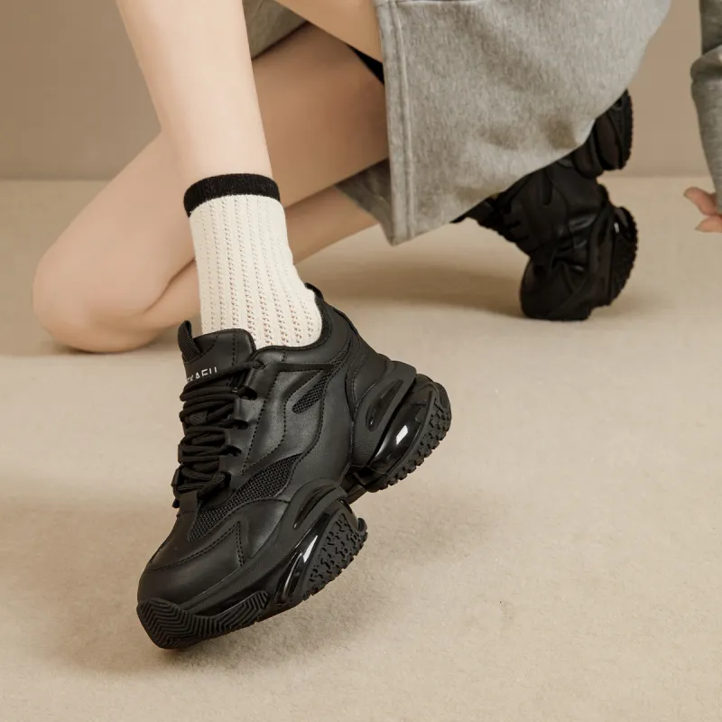 KEKAFU Height Increasing Breathable Slip-Resistant Low-Top Chunky Sneakers Women's-6