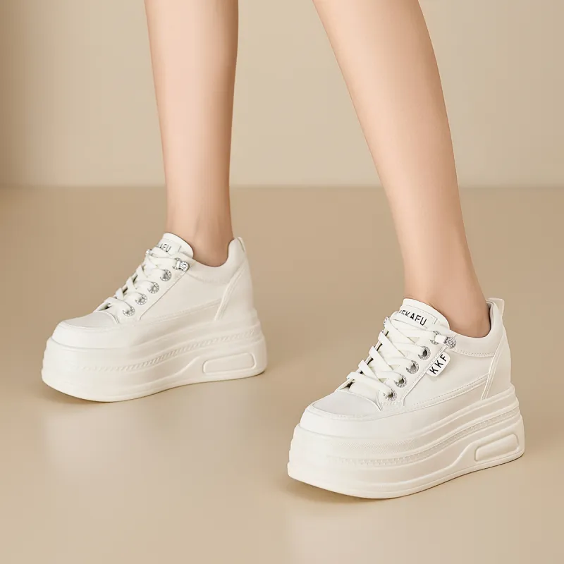 KEKAFU Cushioning Support Height Increasing Low-Top Casual Shoes Women's-8