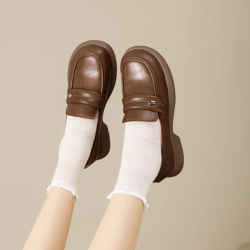 KEKAFU Loafers Women's Beige/Black/Brown-25