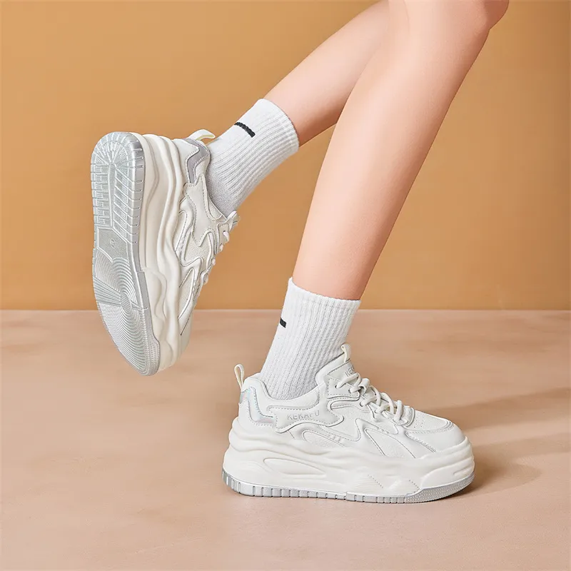 KEKAFU Anti Slip Wear Resistant Low Top Chunky Sneakers Women's-6