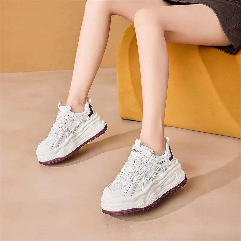 KEKAFU Anti Slip Wear Resistant Low Top Chunky Sneakers Women's-21