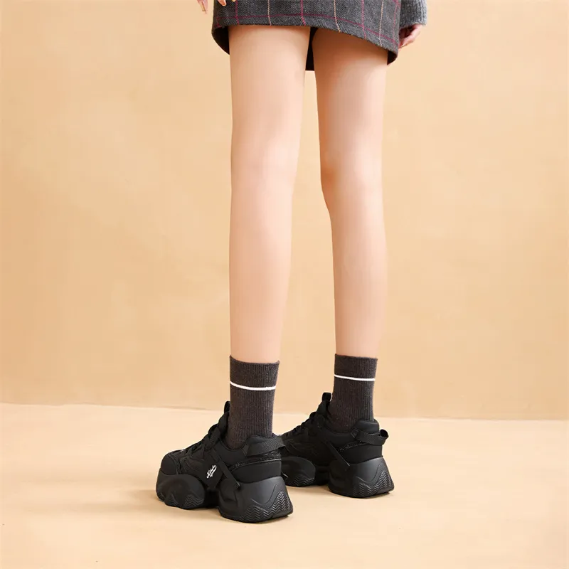KEKAFU Anti-Slip And Wear-Resistant Height Increasing Low-Top Chunky Sneakers Women's-23