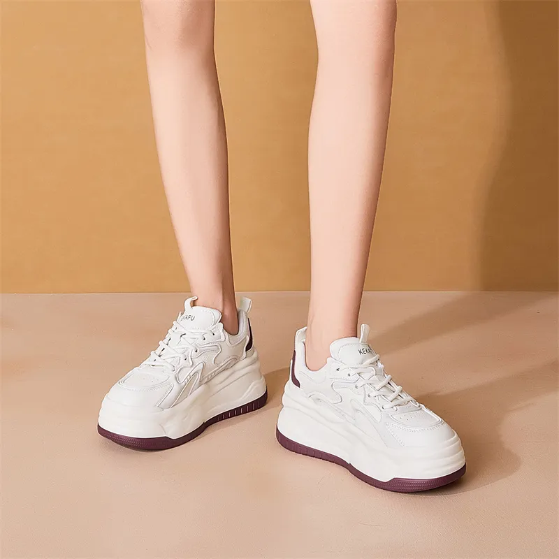 KEKAFU Anti Slip Wear Resistant Low Top Chunky Sneakers Women's-20