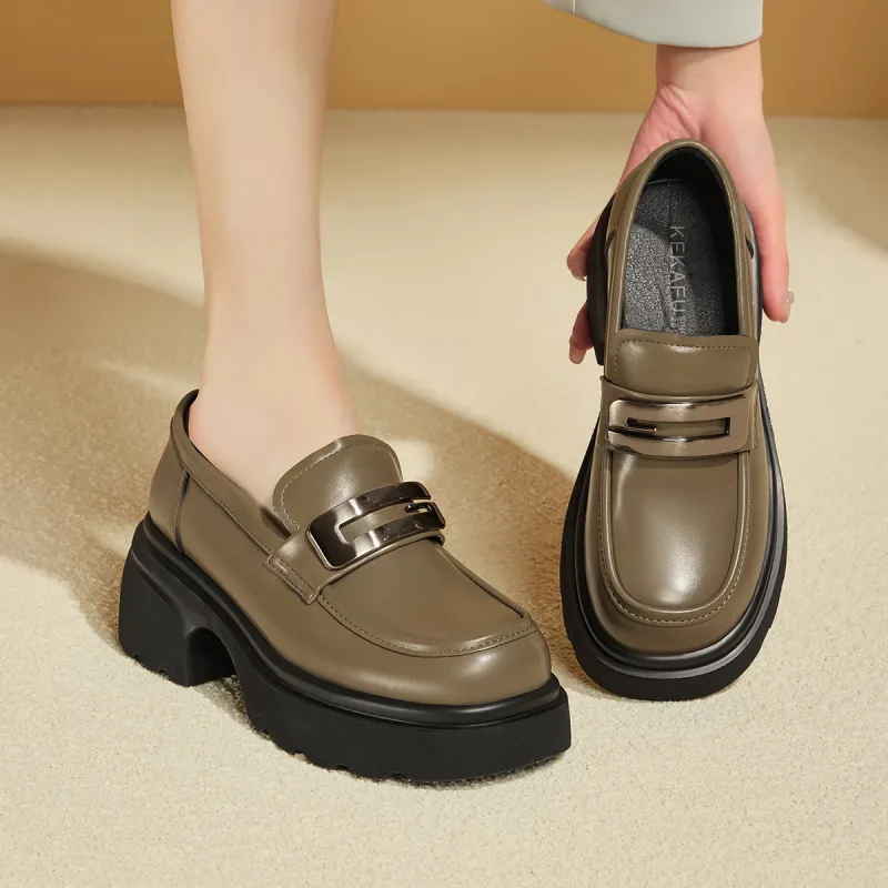 KEKAFU Loafers Women's Khaki-11