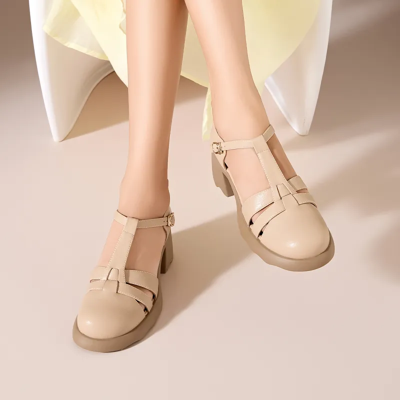 KEKAFU Chunky Heel High Heels 6cm Women's-17