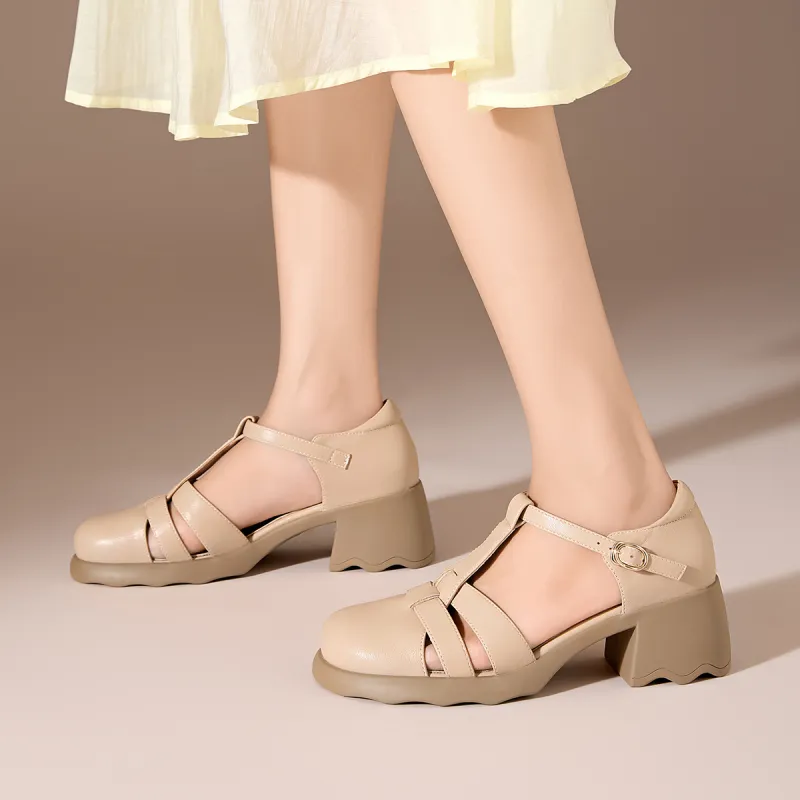 KEKAFU Chunky Heel High Heels 6cm Women's-19