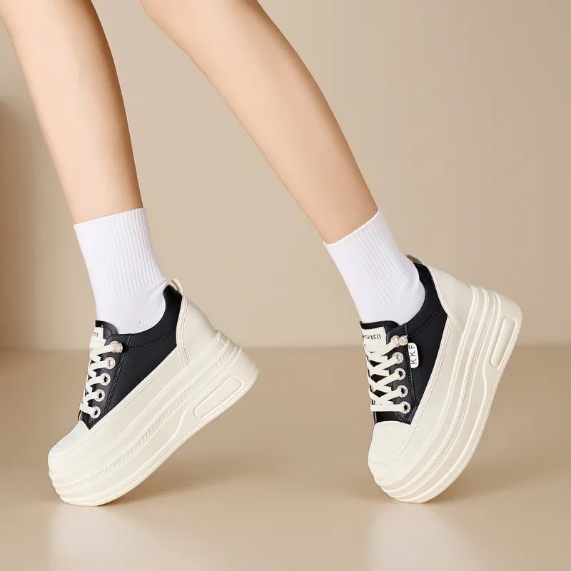 KEKAFU Cushioning Support Height Increasing Low-Top Casual Shoes Women's-19
