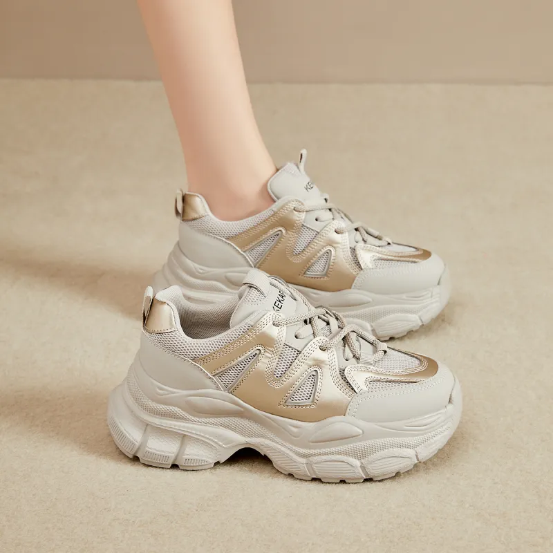 KEKAFU Slip-Resistant Height Increasing Low-Top Chunky Sneakers Women's-9