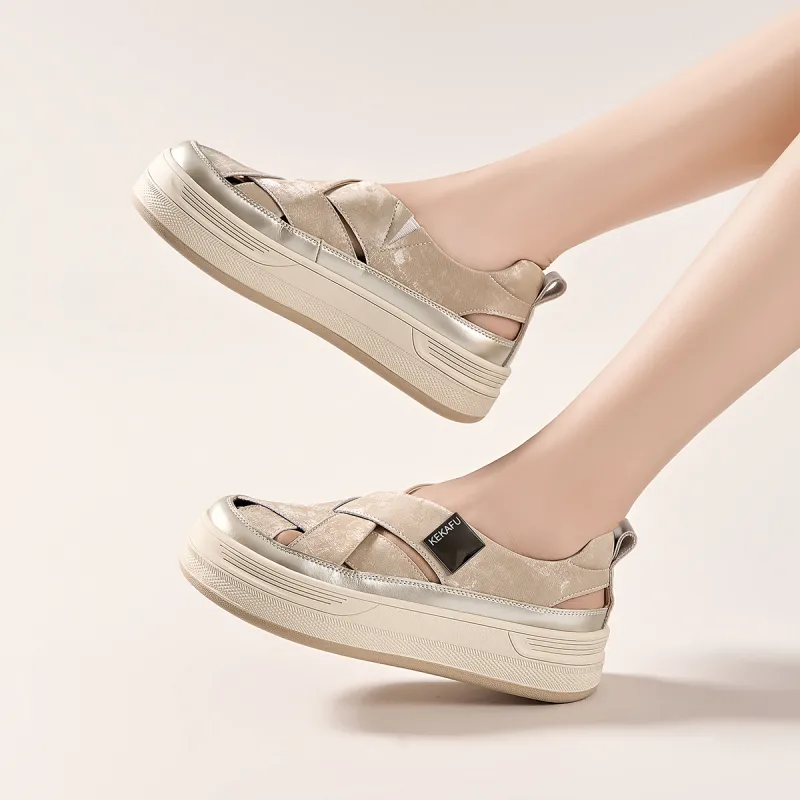 KEKAFU Height Increasing Low Top Casual Shoes Women's-6
