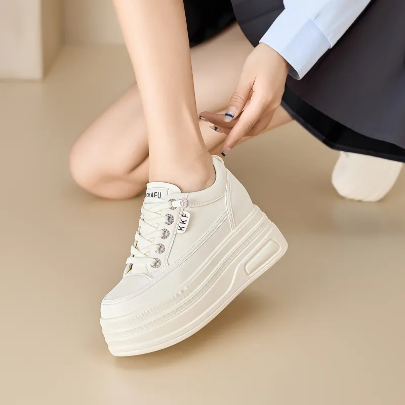 KEKAFU Cushioning Support Height Increasing Low-Top Casual Shoes Women's-5