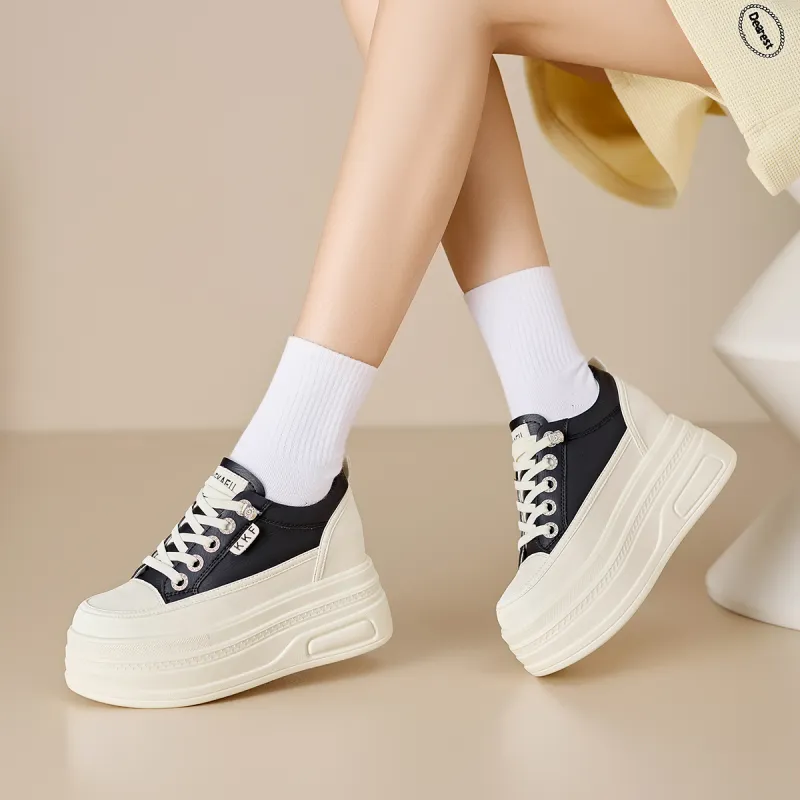 KEKAFU Cushioning Support Height Increasing Low-Top Casual Shoes Women's-17
