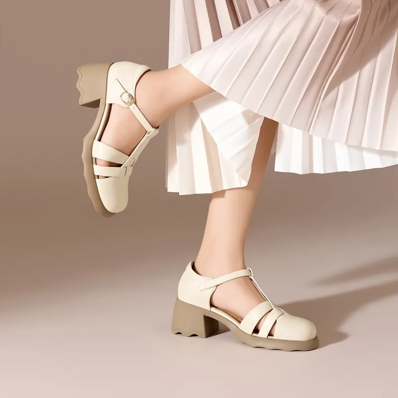 KEKAFU Chunky Heel High Heels 6cm Women's-9