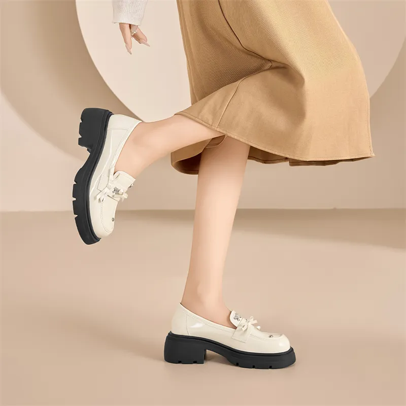 KEKAFU Loafers Women's Beige/Black-6