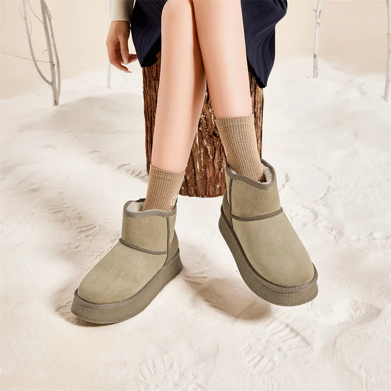 KEKAFU Warm Coverage Short Snow Boots Women's-13