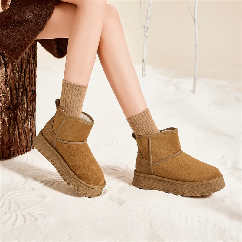 KEKAFU Warm Coverage Short Snow Boots Women's-5