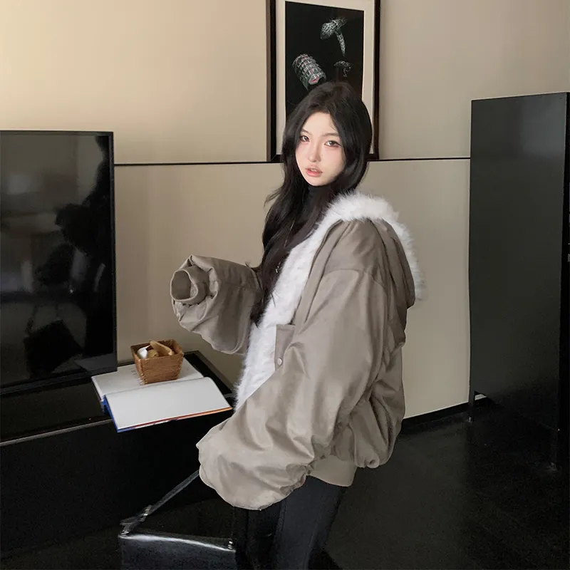 Ouyang Cropped Coats Women's Silver Frost Gray-4