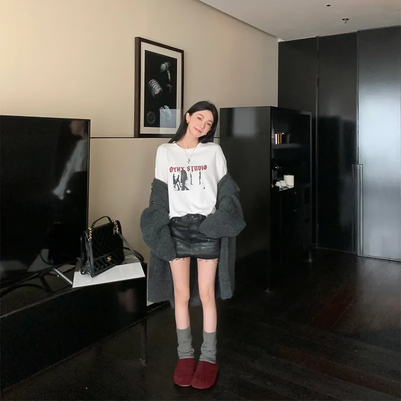 Ouyang Denim Short Skirts Women's Black-4