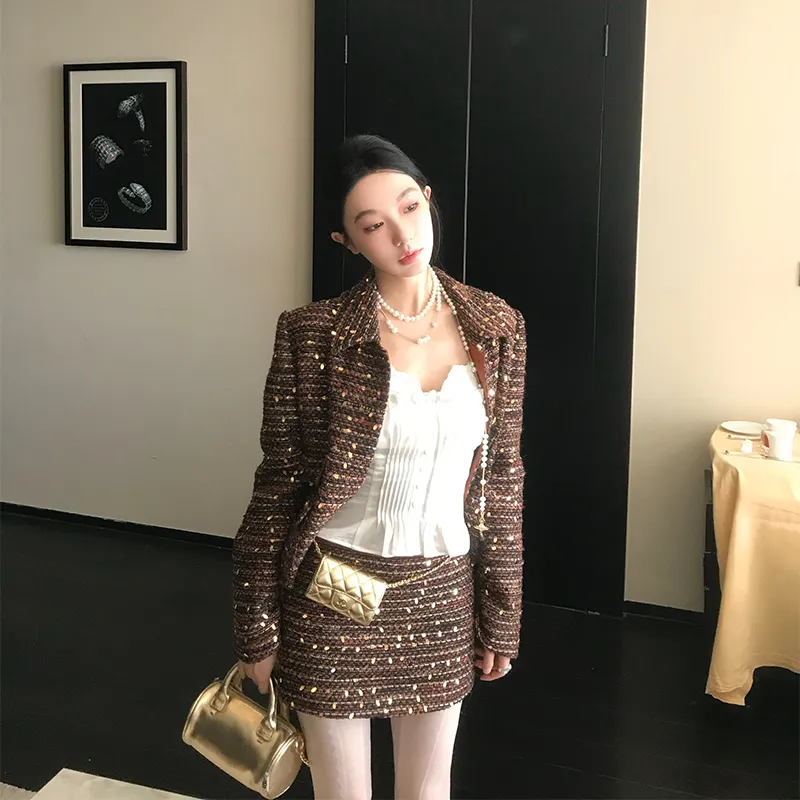 Ouyang Casual Short Skirts Women's Gilded Color-4