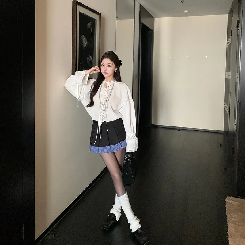 Ouyang Casual Short Skirts Women's Denim Blue-2