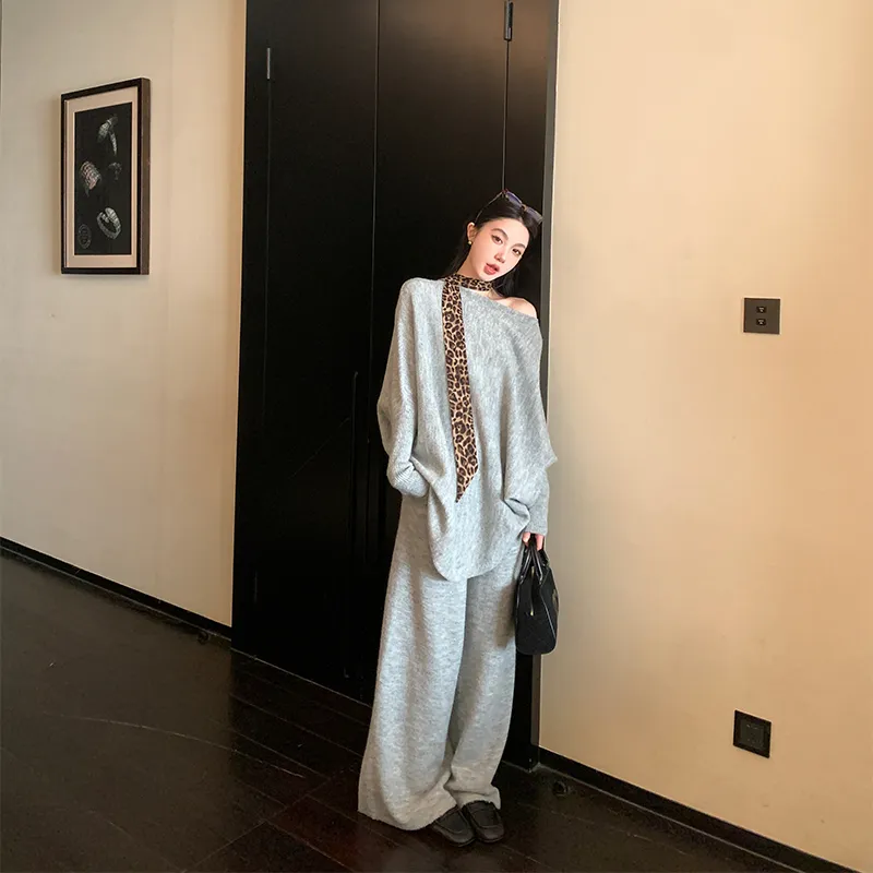 Ouyang Casual Pants Women's Mist Gray-3