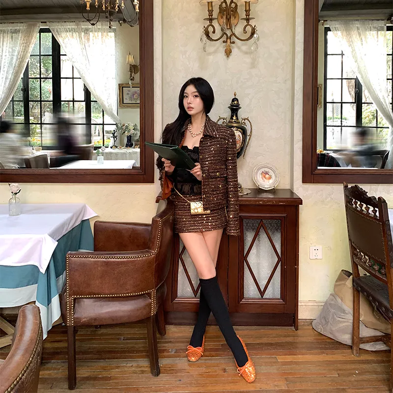 Ouyang Casual Short Skirts Women's Gilded Color-3