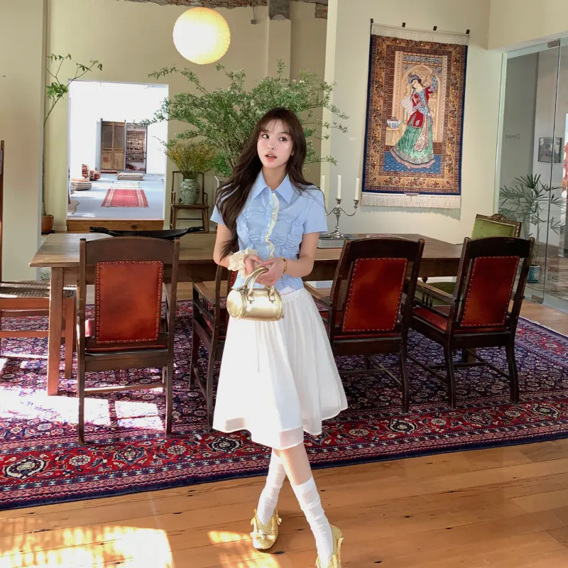 Ouyang Shirts Women's Light Blue-3