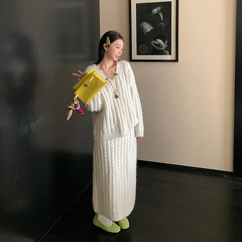 Ouyang Knit Long Skirts Women's-8