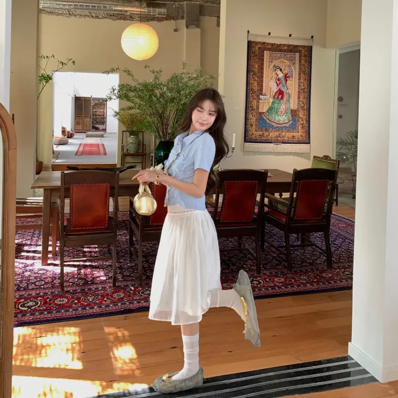 Ouyang Shirts Women's Light Blue-5