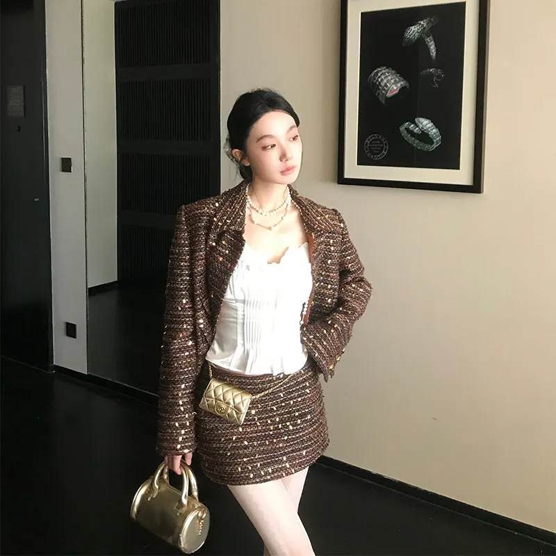 Ouyang Casual Short Skirts Women's Gilded Color-2